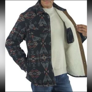 JACHS NEW YORK SHERPA LINED WOOL BLEND SHIRT JACKET